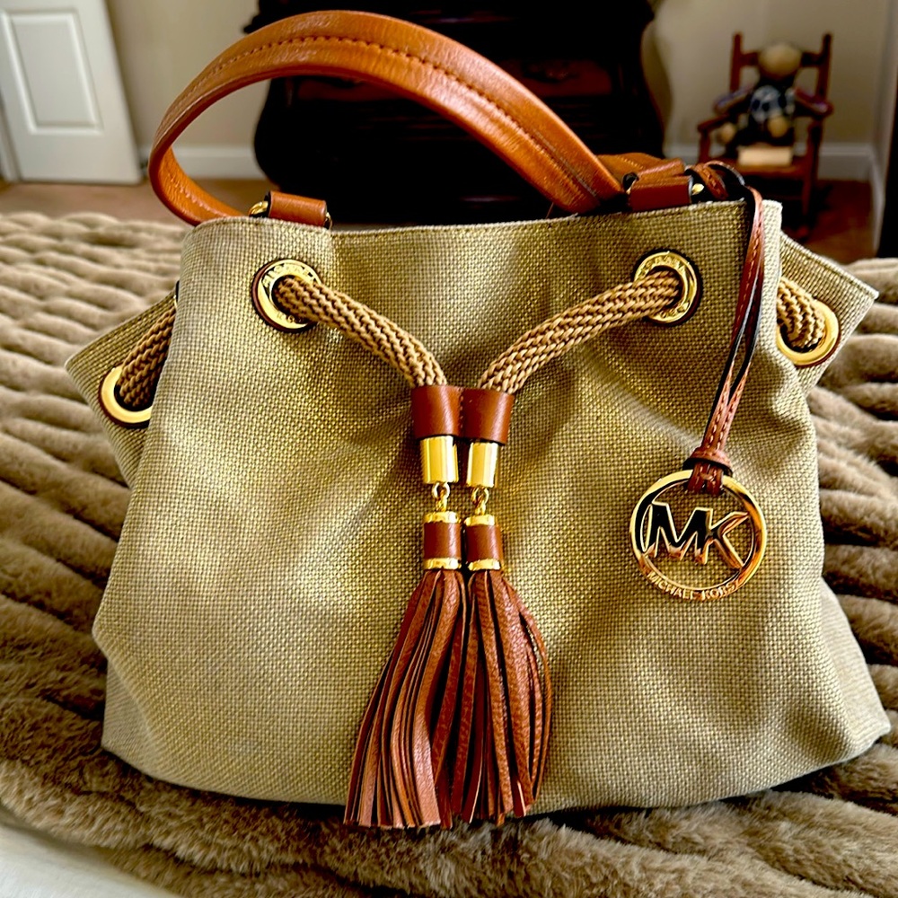 Michael Kors gold shimmer bag